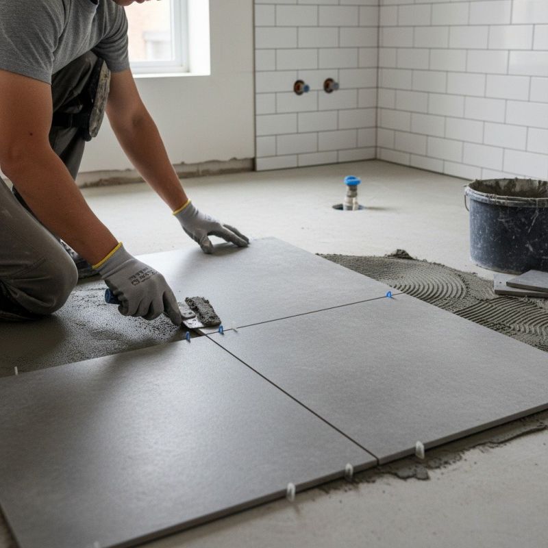 Slate Tile Floor Installation